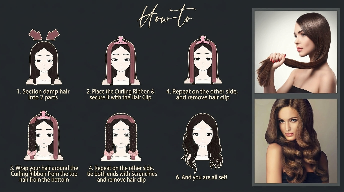 Heatless Hair Curling Rod Damage Free No Heat Overnight Curling Rod for Women And Girls