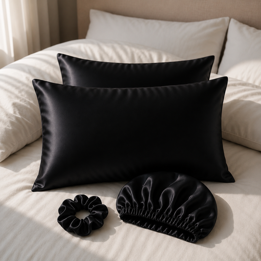 Luxury Silk Hair Care Bundle | Bonnet, Pillowcase & Scrunchies