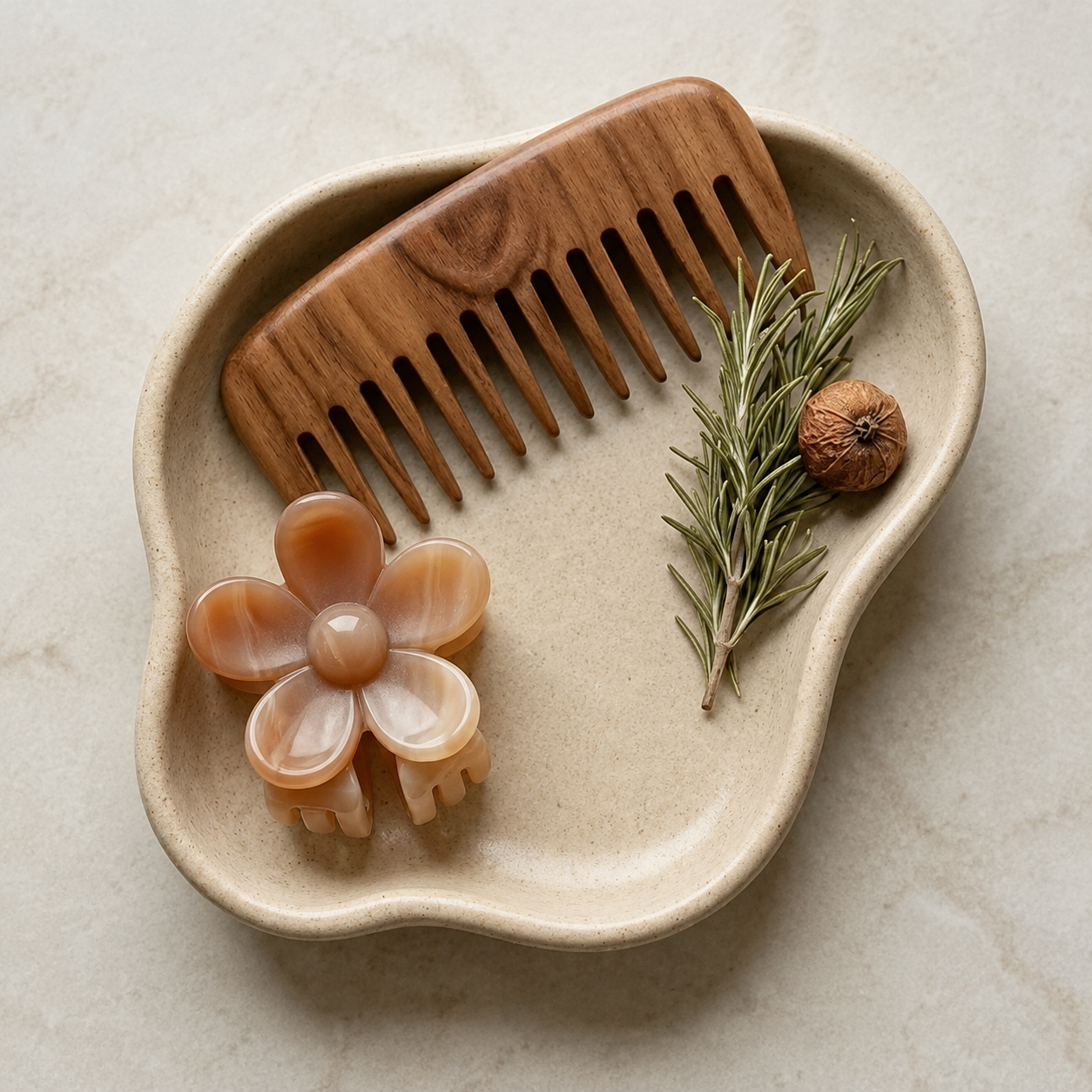 Premium Silk Hair Care Bundle – Bonnet, Scrunchie, Wooden Comb & Oil Bottle