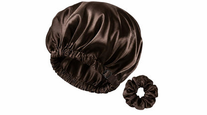 Premium Silk Hair Care Bundle – Bonnet, Scrunchie, Wooden Comb & Oil Bottle