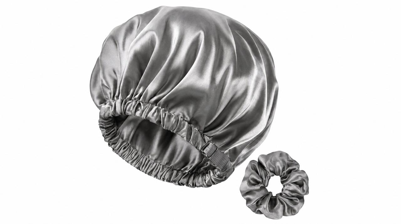 Premium Silk Hair Care Bundle – Bonnet, Scrunchie, Wooden Comb & Oil Bottle