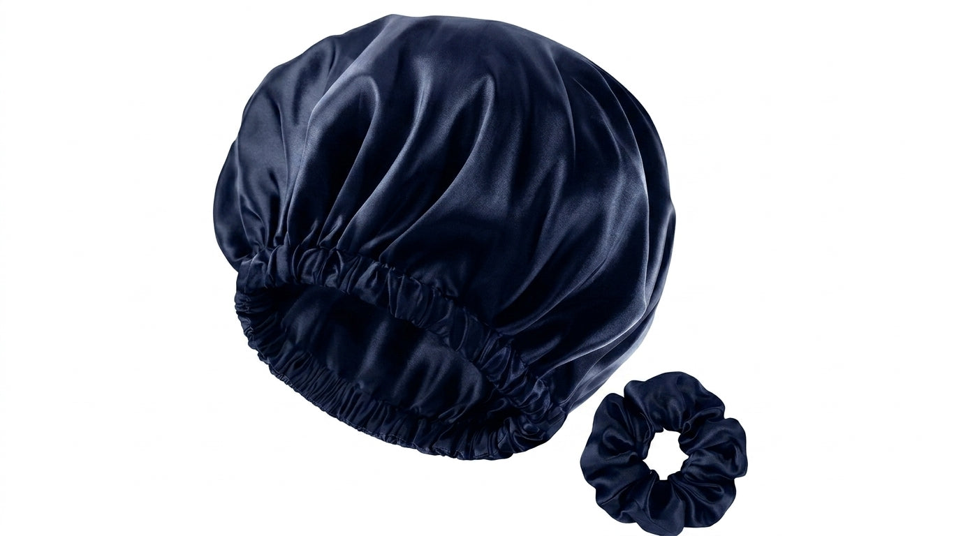 Premium Silk Hair Care Bundle – Bonnet, Scrunchie, Wooden Comb & Oil Bottle