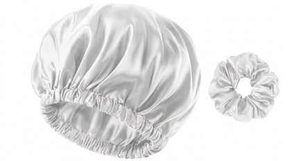Premium Silk Hair Care Bundle – Bonnet, Scrunchie, Wooden Comb & Oil Bottle
