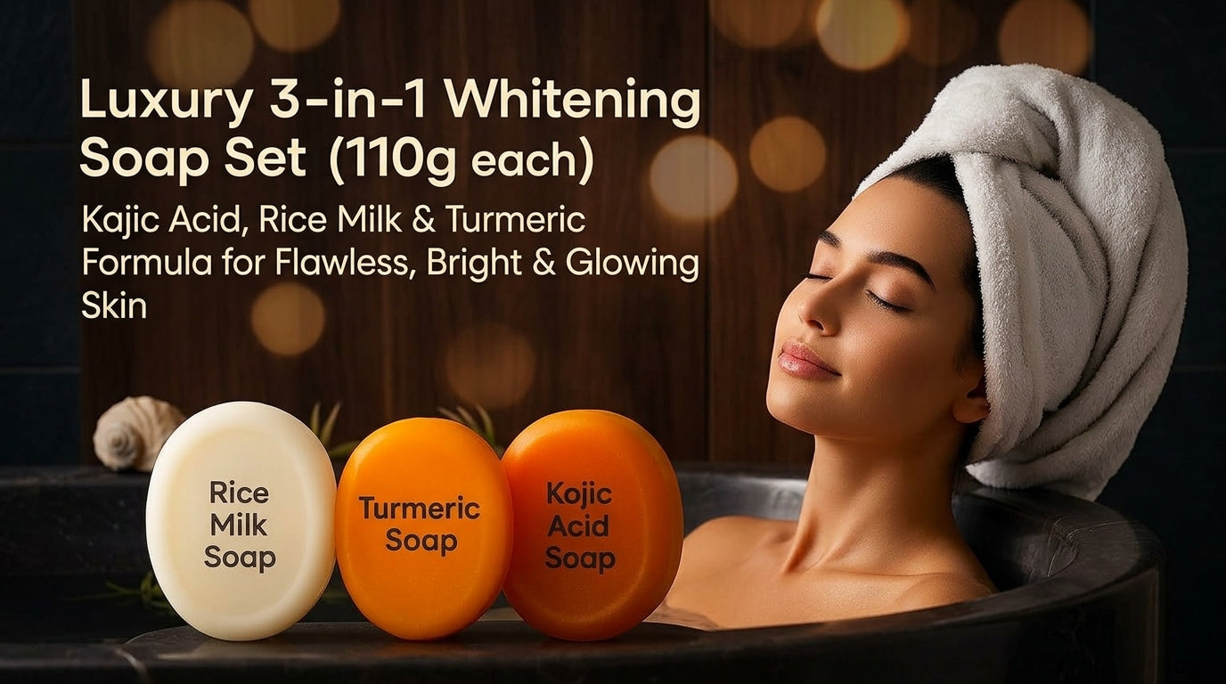 Organic Soap for Glowing Skin |Rice, Neem, Moringa & Kojic Acid Soap | Natural Skin Brightening ,Chemical-Free Beauty Bar