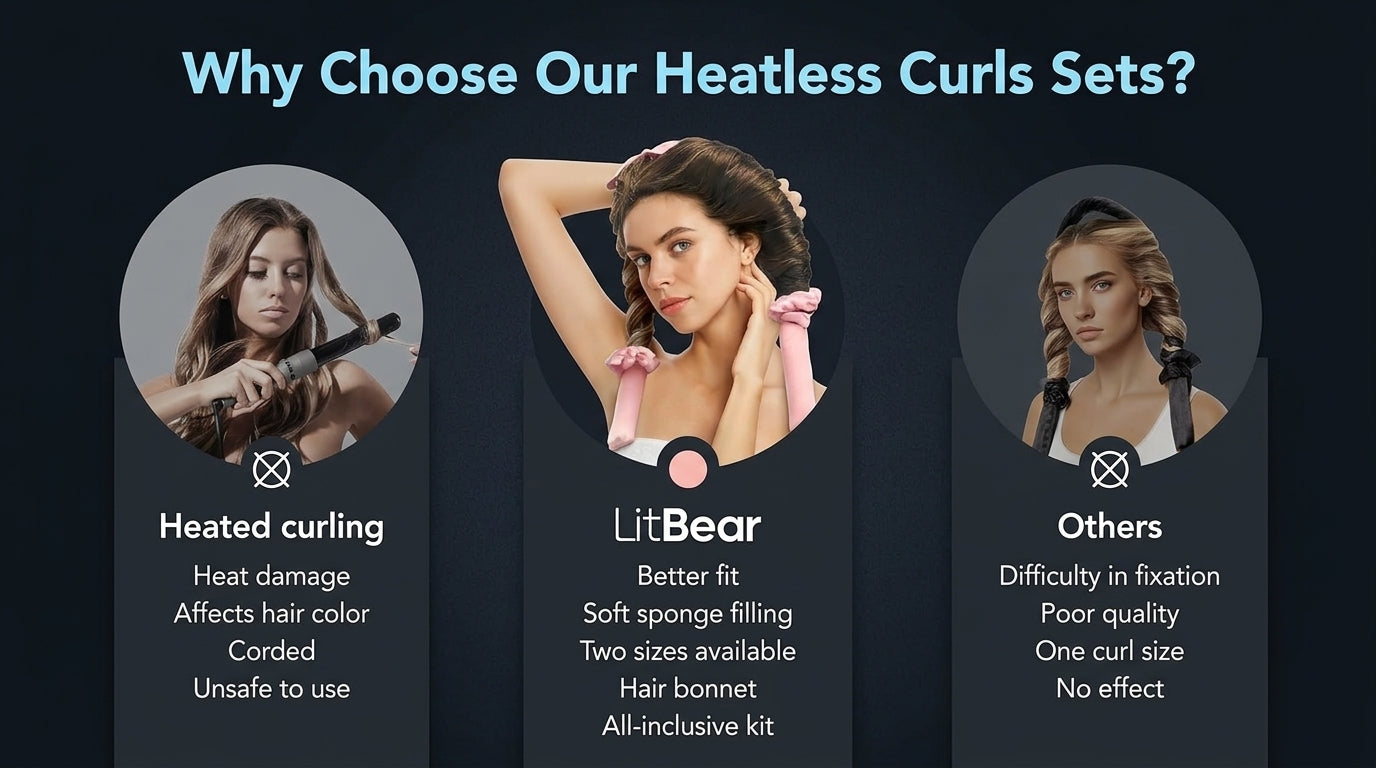 Heatless Hair Curling Rod Damage Free No Heat Overnight Curling Rod for Women And Girls